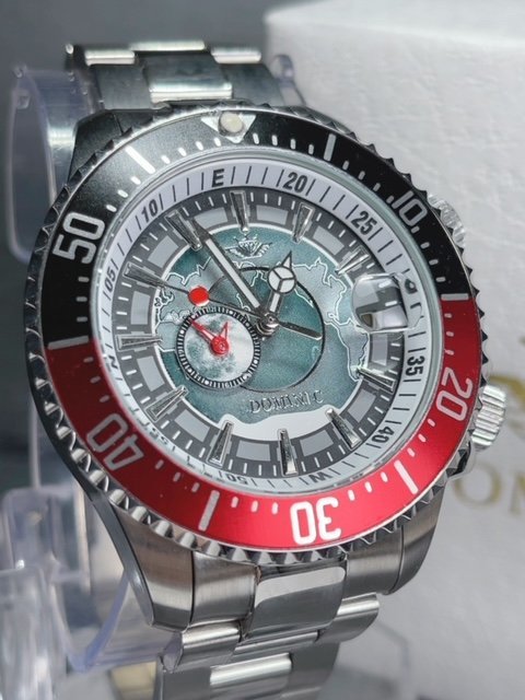 新品 DOMINIC ドミニク 正規品 機械式 自動巻き メカニカル 腕時計 アースギミック からくり時計 アンティーク コレクション 地図_画像2