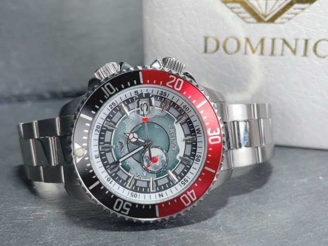 新品 DOMINIC ドミニク 正規品 機械式 自動巻き メカニカル 腕時計 アースギミック からくり時計 アンティーク コレクション 地図_画像6