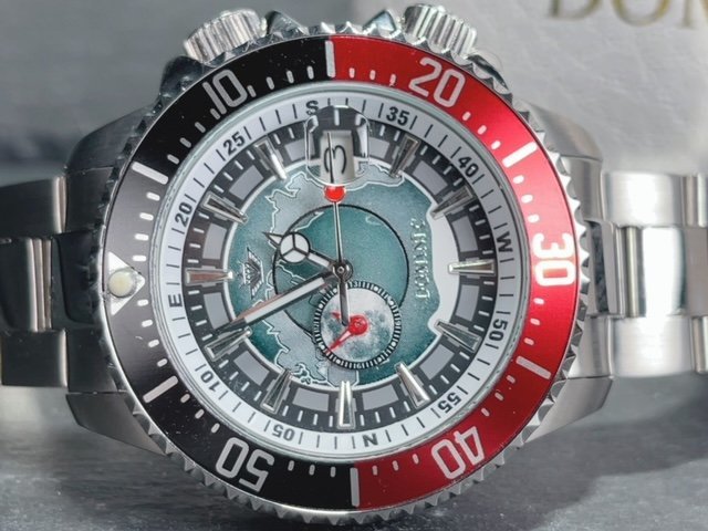 新品 DOMINIC ドミニク 正規品 機械式 自動巻き メカニカル 腕時計 アースギミック からくり時計 アンティーク コレクション 地図_画像4