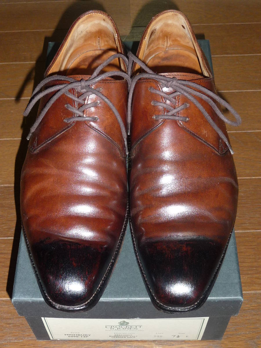 美品 クロケット&ジョーンズ プレーントゥ HIGHBURY SHIPS 濃茶 7 1