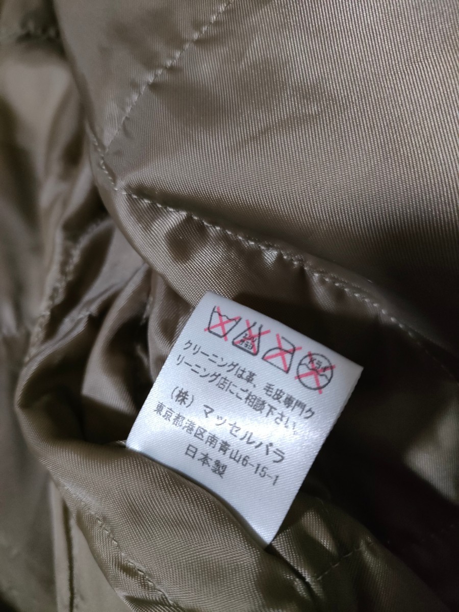 サイズ：M　美品　日本製　MUSSELBURGH　マッセルバラ　レザージャケット フライトジャケット MA1　ワッペンロゴ 牛革_画像5