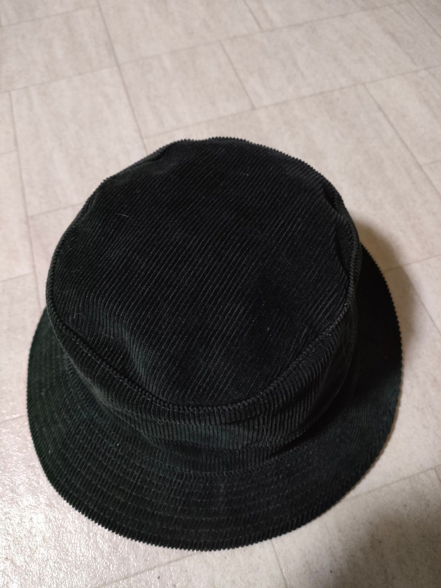 サイズ:M 美品　アメリカ製　New York HAT/ニューヨークハット　コーデュロイ素材 バケットハット 帽子 コットン100パーセント　黒_画像2