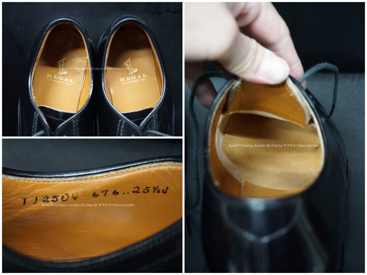 REGAL 2504 プレーントウ ビジネスシューズ 25.5cm 黒 ブラック 外羽根 リーガル グッドイヤーウェルト 革靴 紳士靴 プレーントゥ_画像10