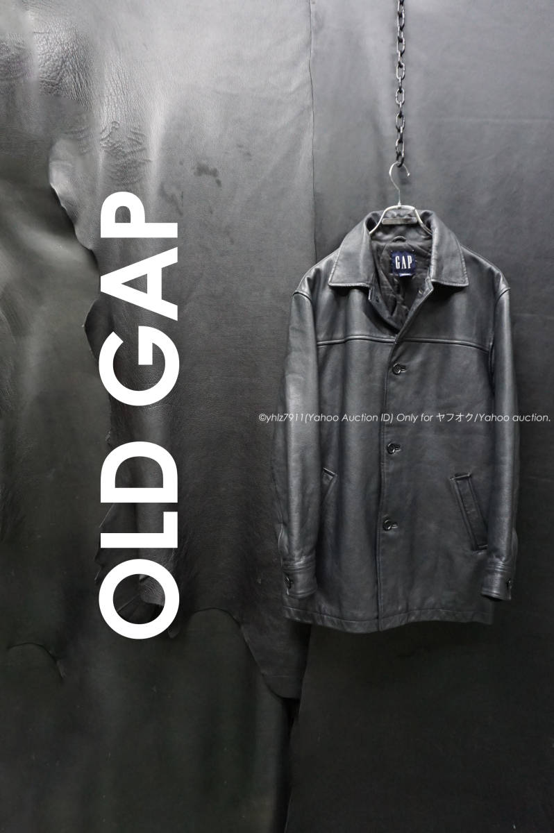 90's/00's OLD GAP レザーハーフコート Mサイズ 野村訓市着 カーコート 112981-00-6 ビンテージ オールドギャップ ジャケット 牛革 シボ革_画像1