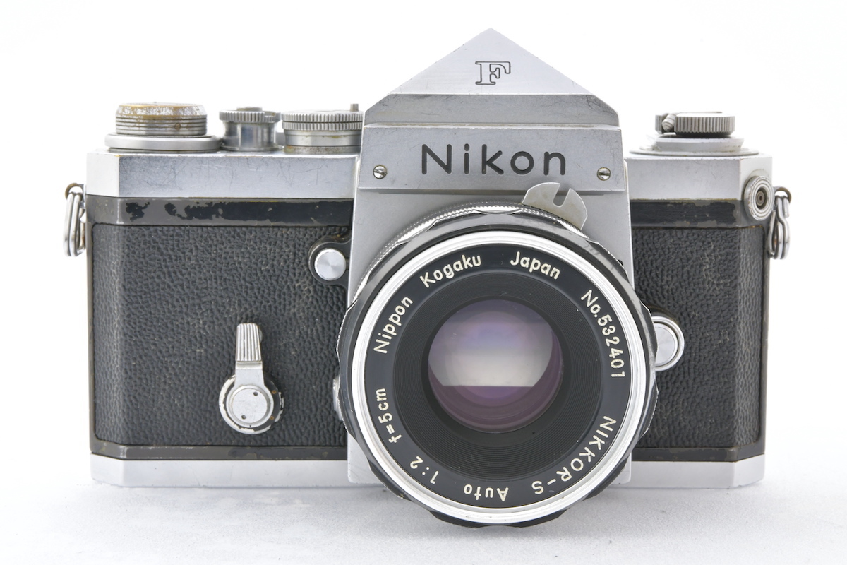 Nikon F アイレベル 初期 642万台 + 非AI NIKKOR-S Auto 5cm F2 ニコン フィルムカメラ レンズ_画像1