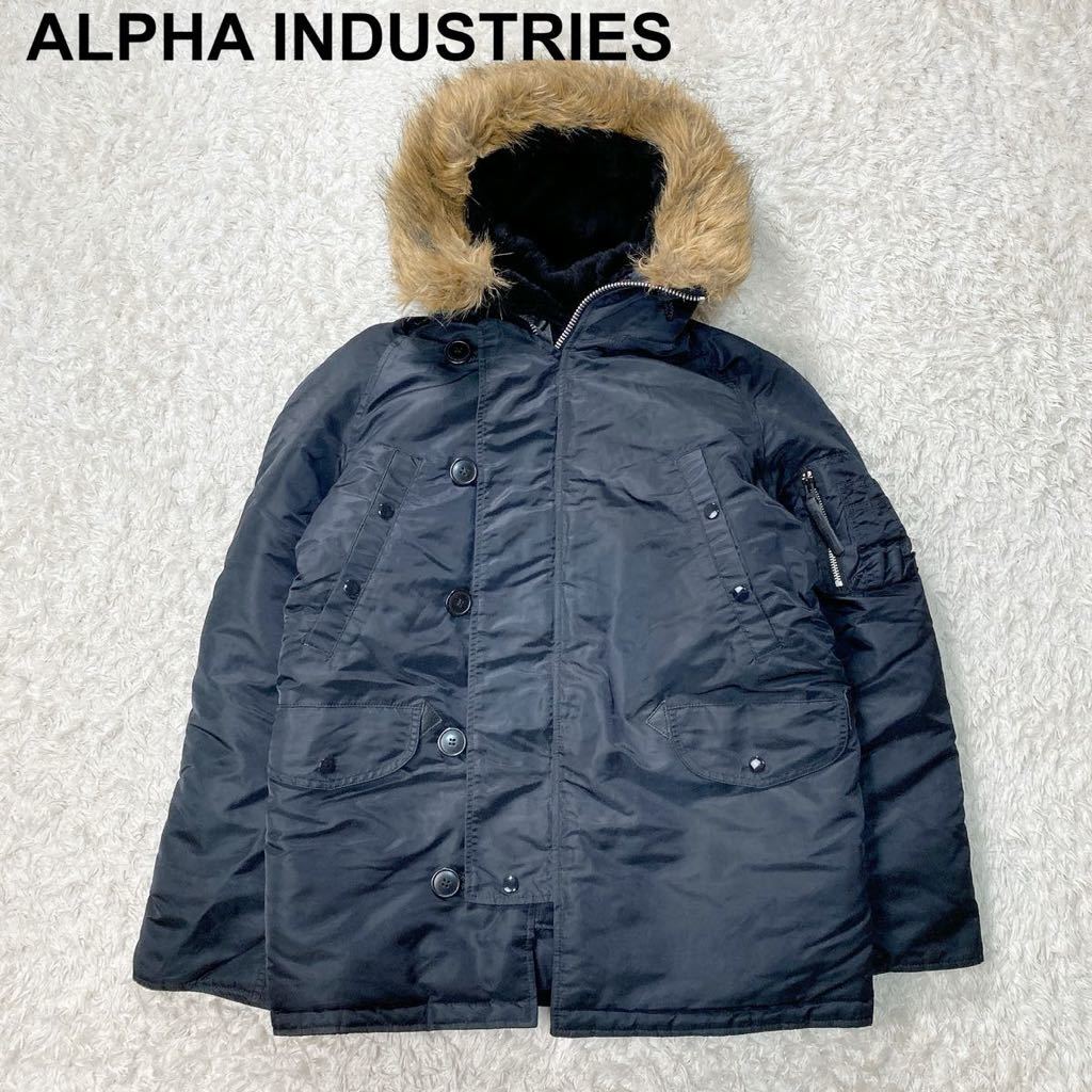 美品 ALPHA INDUSTRIES アルファインダストリーズ 20024-01 N-3B フライトジャケット アウター ミリタリー ブラック S メンズ B12409-32_画像1