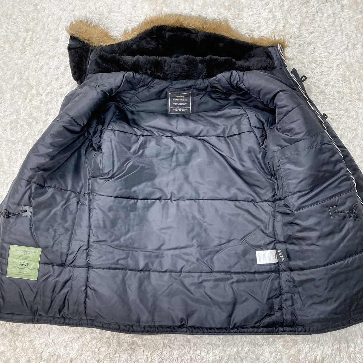 美品 ALPHA INDUSTRIES アルファインダストリーズ 20024-01 N-3B フライトジャケット アウター ミリタリー ブラック S メンズ B12409-32_画像5