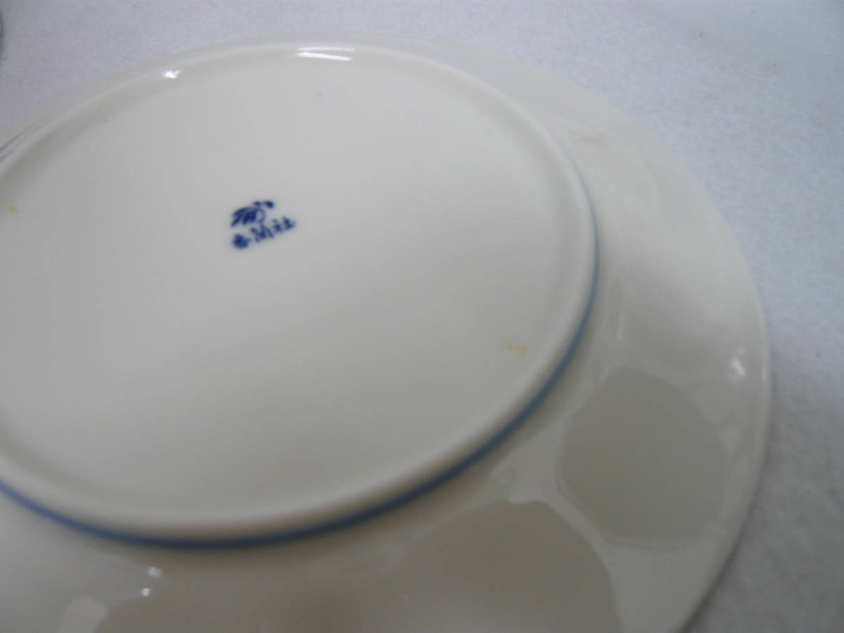 【M38950】KORANSHA 香蘭社 中皿 平皿　約17cm 5枚セット 食器　洋食器 小皿 陶器 陶磁器 白磁 箱付き_黄変部分があります