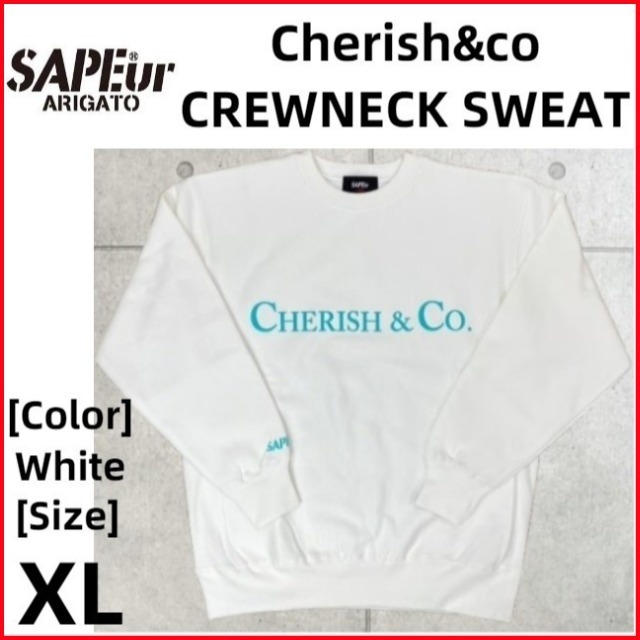 SAPEur Cherish&co CREWNECK SWEAT White XL サプール チェリッシュ スウェット シャツ トレーナー ホワイト 白 XLarge LL_画像1