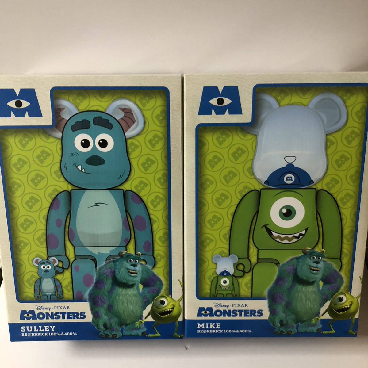 激レア ベアブリック モンスターズインク サリー&マイク セット 100%&400% (BE@RBRICK monsters,inc. sully mike Disney Pixar 新品未開封)