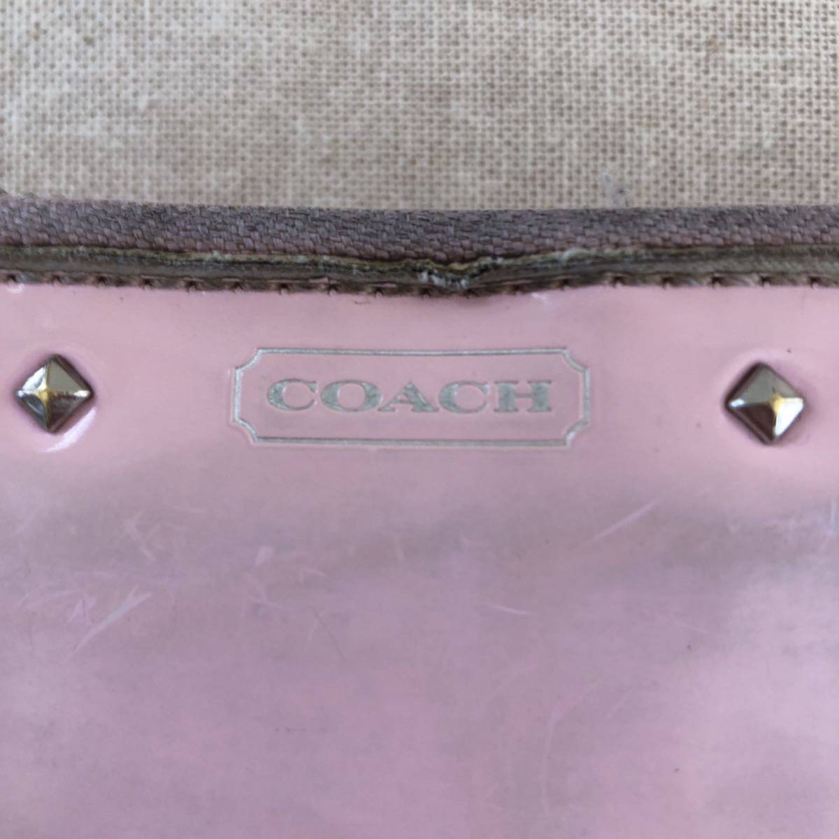 ジャンク　coach 長財布　エナメル　ピンク_画像3