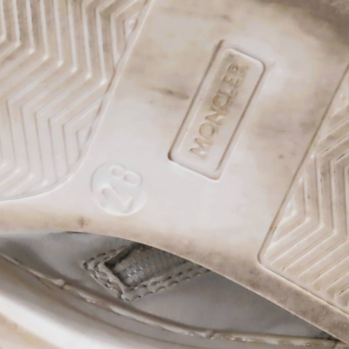 MONCLER モンクレール スニーカー 靴 キッズ サイズ 28 18cm相当 白 ホワイト 革 レザー