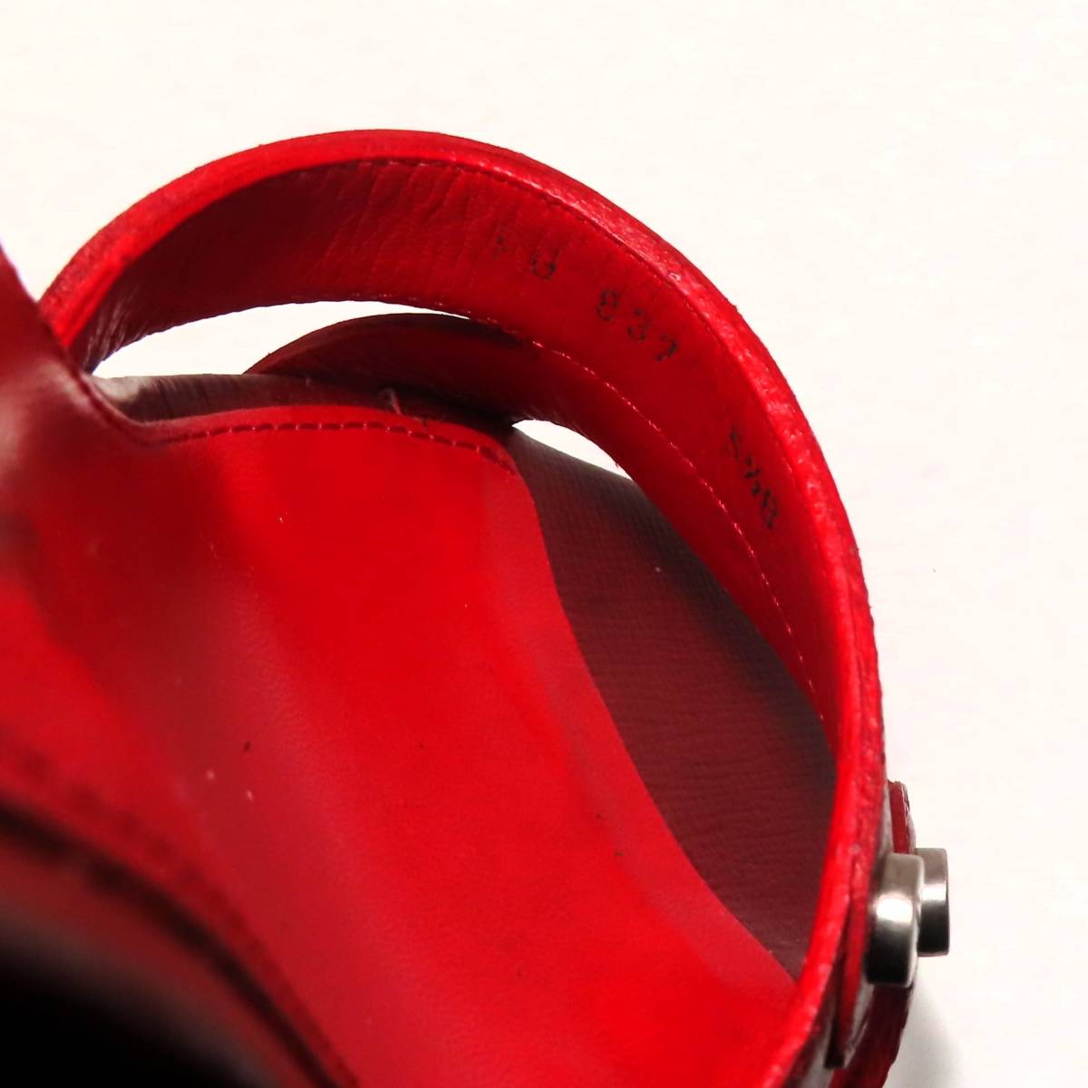 SALVATORE FERRAGAMO サルヴァトーレ フェラガモ 厚底 サンダル 5ハーフ 22.5cm 赤 レッド レディース 靴_画像10