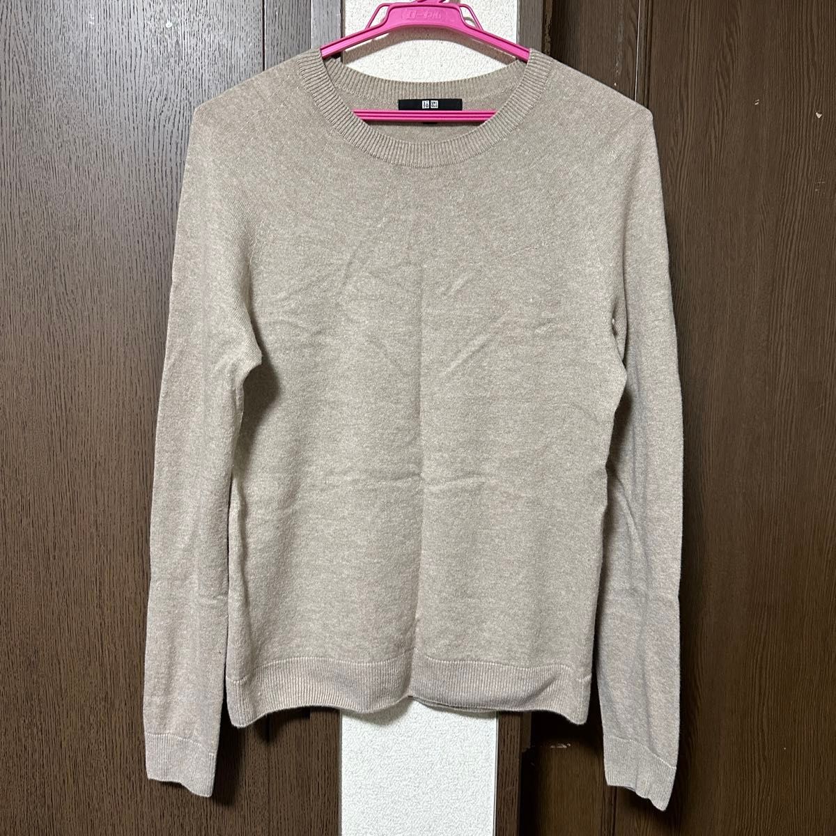 UNIQLO ユニクロ 3Dカシミヤクルーネックセーター（長袖） 31 BEIGE Mサイズ