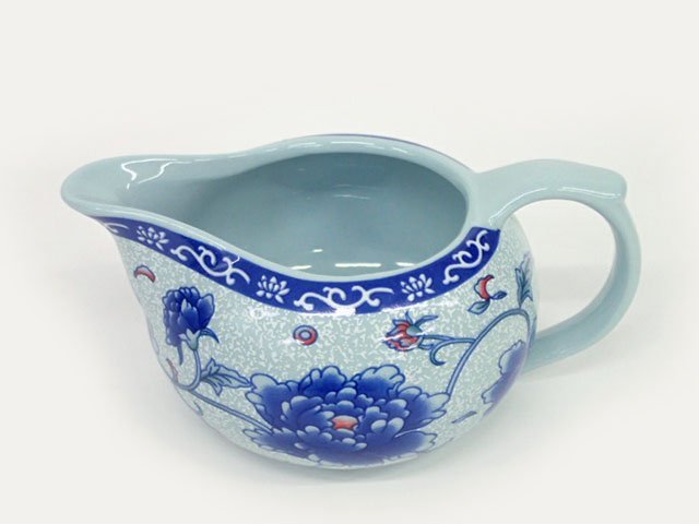 中国茶器セット 唐草牡丹紋 茶壷(急須)1、茶海1、茶杯8 骨董品 中国古美術 陶器 (管理番号AZ-128)の画像3