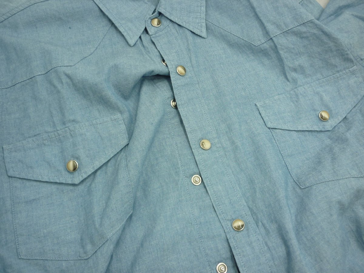 【CELINE】セリーヌ　メンズ　ダンガリーシャツ　サックスブルー　XSサイズ　SY02-E06_画像5
