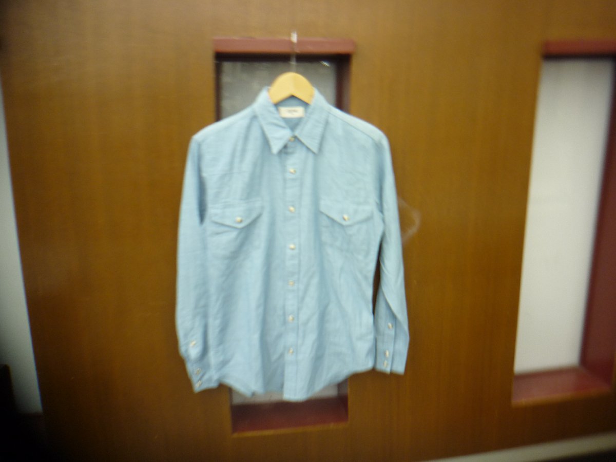 【CELINE】セリーヌ　メンズ　ダンガリーシャツ　サックスブルー　XSサイズ　SY02-E06_画像1