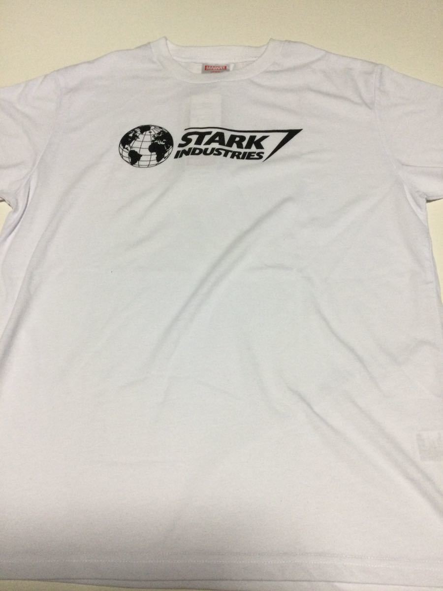 MARVEL マーベル スターク・インダストリーズ ロゴ Tシャツ◎stark industries ◎Lサイズ◎長期保管・デッドストック・未着用◎タグ付◎白の画像1