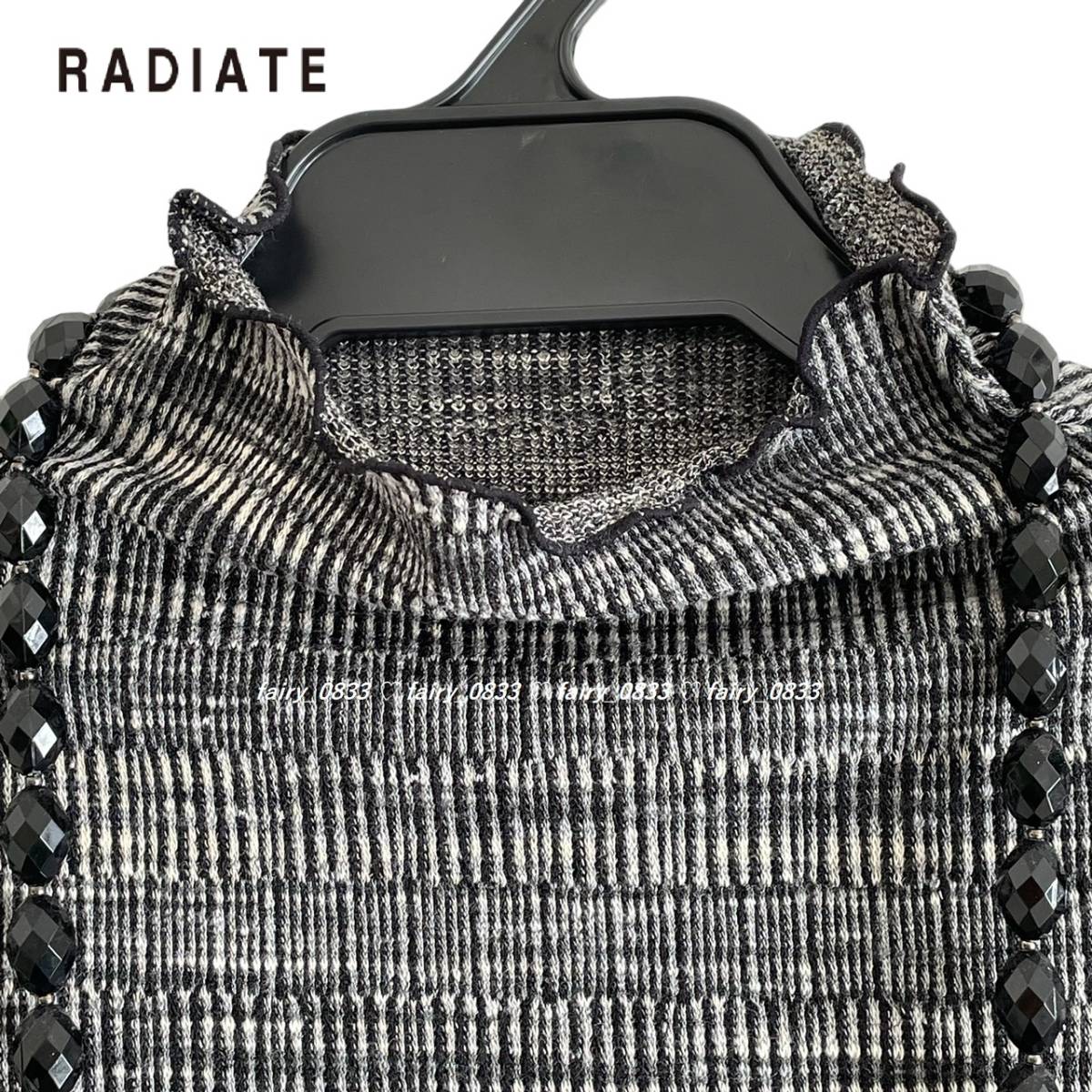 【送料無料】新品■スコットクラブ RADIATE■定価8800円 ①Ladyなメロー仕上げ...♪立体ストライプ柄☆ハイネックメロートップス_画像4