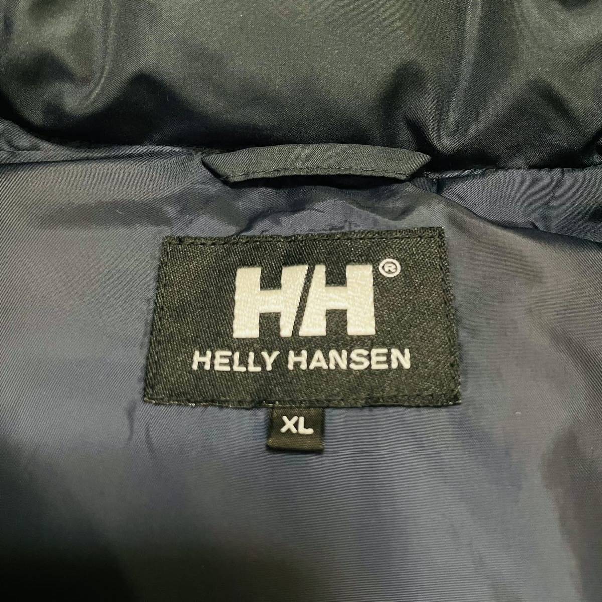 HELLY HANSEN ヘリーハンセン ダウンベスト XL マルチカラー 刺繍ロゴ ワンポイントロゴ ジャケット ブルゾン 紺 オレンジ 美品 肉厚_画像8