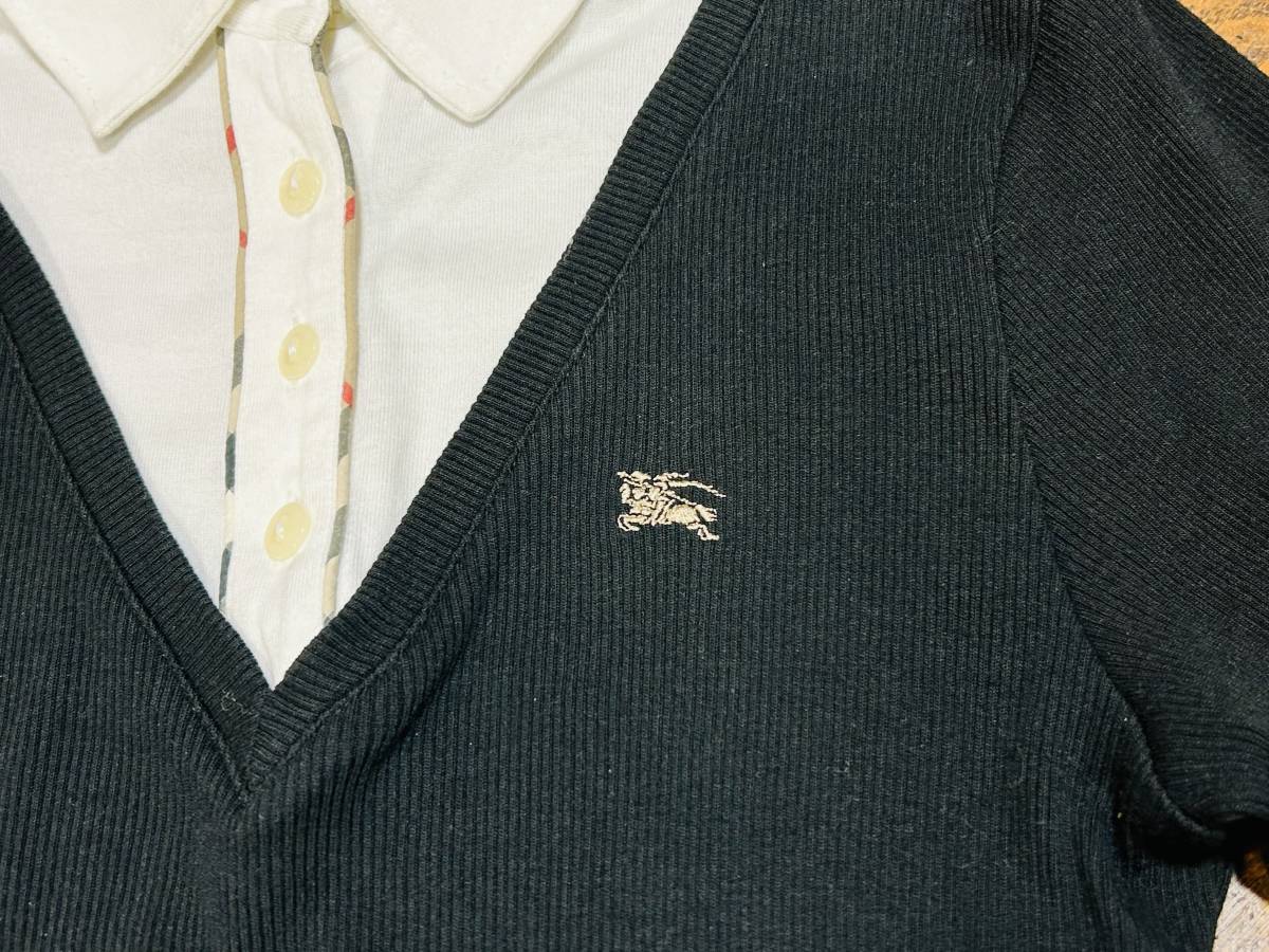 A2800 バーバリー BURBERRY◆重ね着風 ニット トップス カットソー キッズ/ガールズ150A ブラック_画像5