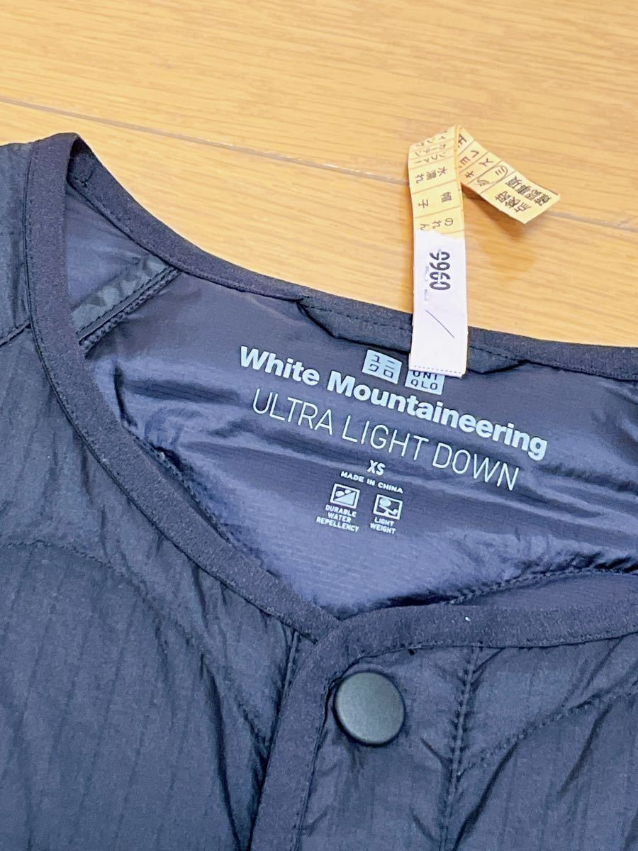 UNIQLO ユニクロ WHITE MOUNTAINEERING ホワイトマウンテニアリング ウルトラライトダウン ジャケット BLACK ブラック XS 美品_画像2