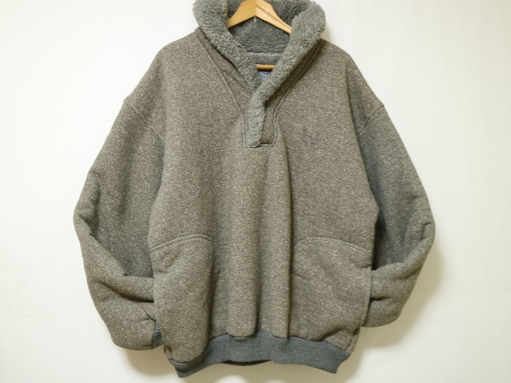 レア 肉厚！USA製 80s UNIONBAY OUTERWEAR ショールカラー 裏ボア フリース パイル ジャケット US- XL グレー // ビッグ 大きい サイズ_画像3