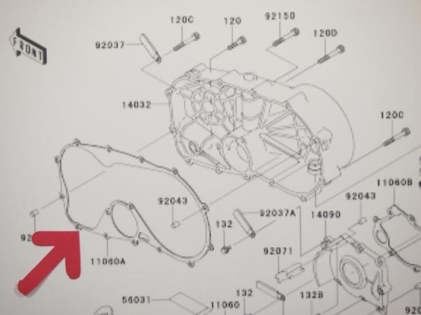 VN400バルカン400 クラッチカバー ガスケット VN400-A1~4/B1~4 バルカン800 VN400A_画像3