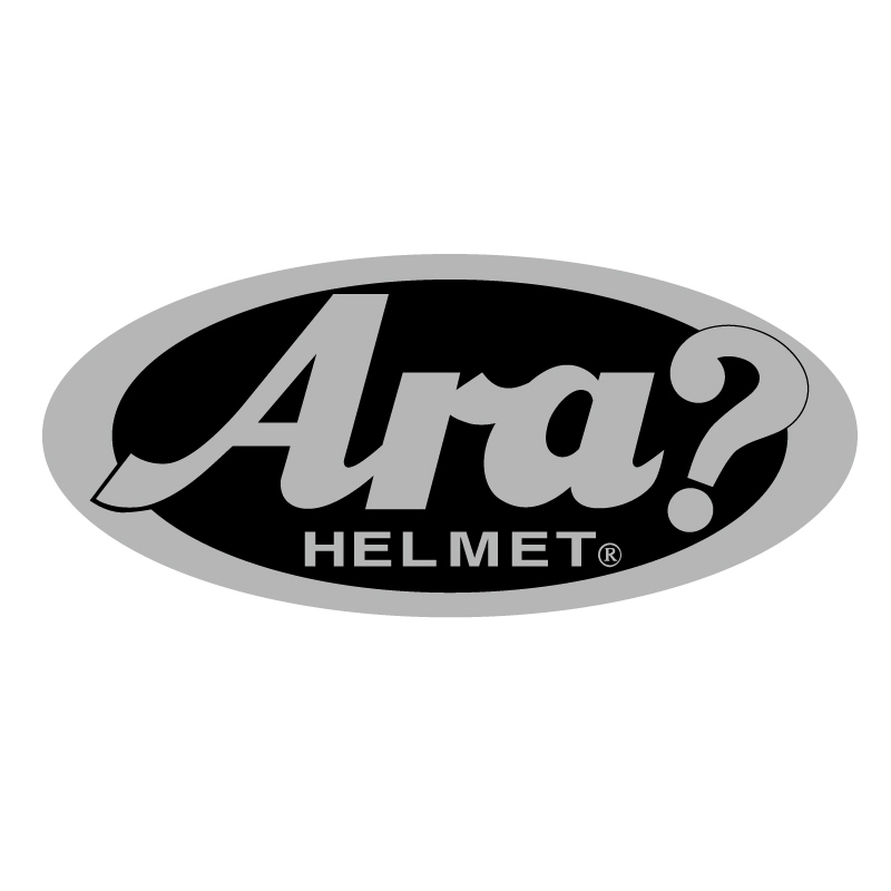 （シルバー） パロディ 面白ステッカー あれ？Arai？「Ara?」 1枚 バイク ヘルメット_画像1