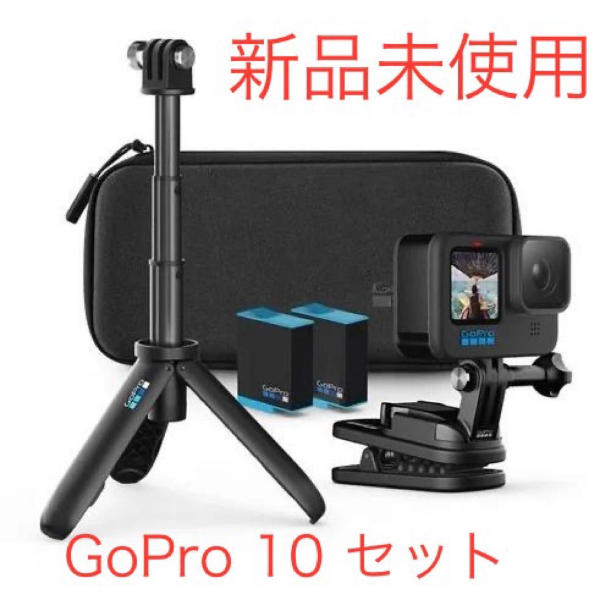 【新品未使用】GoPro HERO10 Black セット(スイベルクリップ＋ショーティー＋バッテリー SDカード)