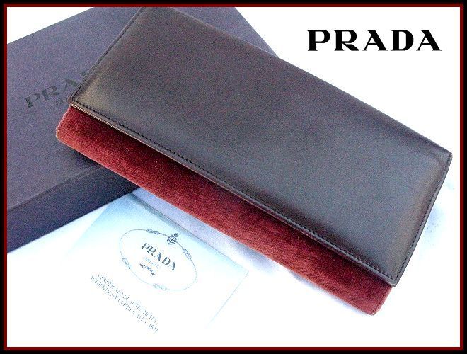 PRADA/プラダ☆二つ折り長財布(P.TA FOGLIO TESS PEL/M201)型押しロゴ/ヴィンテージ物？