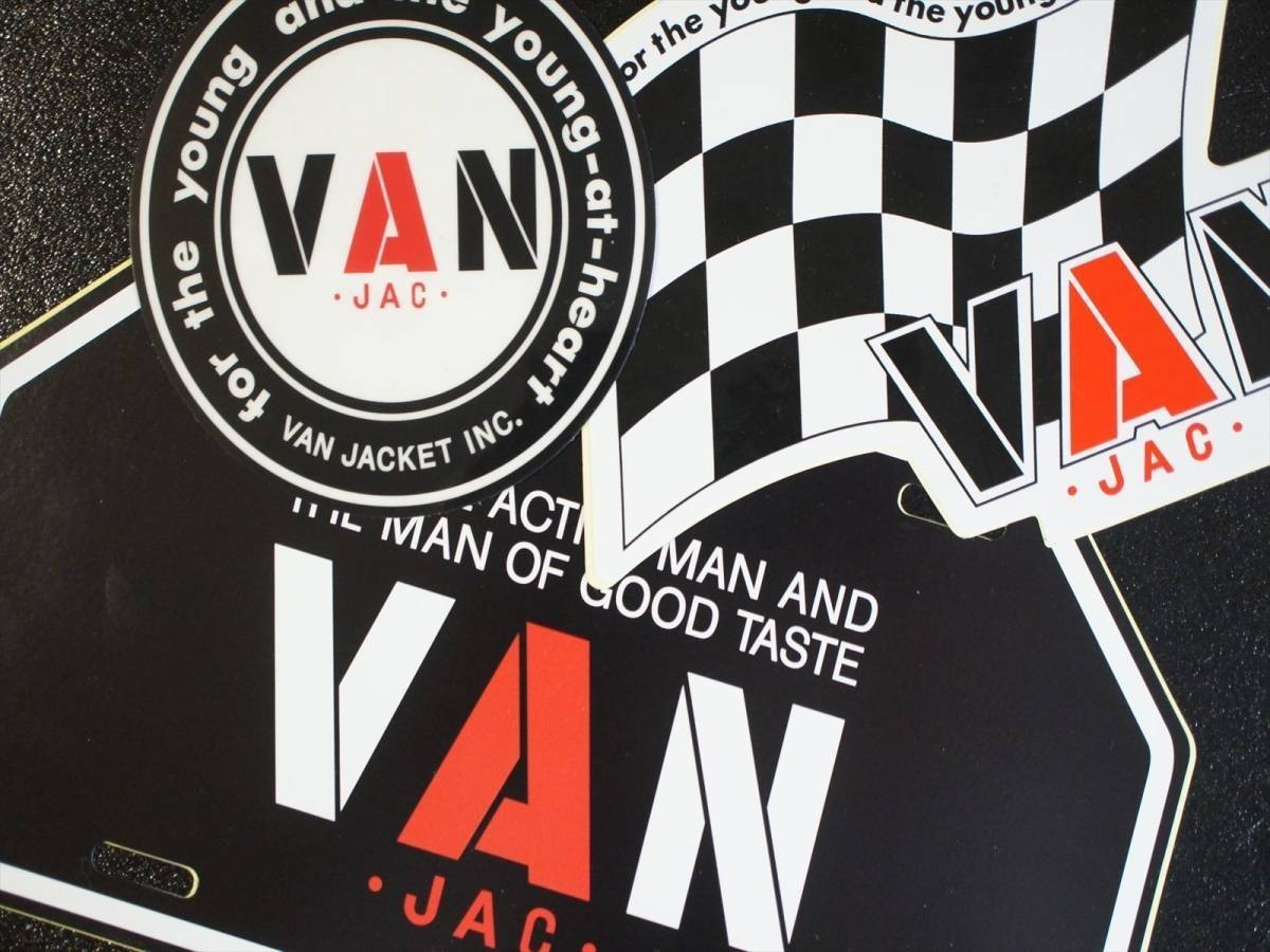 ★送料無料!! VAN JAC ヴァンヂャケット VANコレクターコレクションステッカー ブラックタイプ三枚セット★_画像6