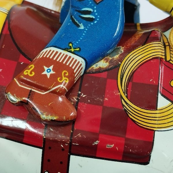 mF721a [難あり] 日本製 HAJI 万盛玩具 ゼンマイ ブリキ RODEO QUEEN ロデオ クイーン / カウボーイ | J_画像7