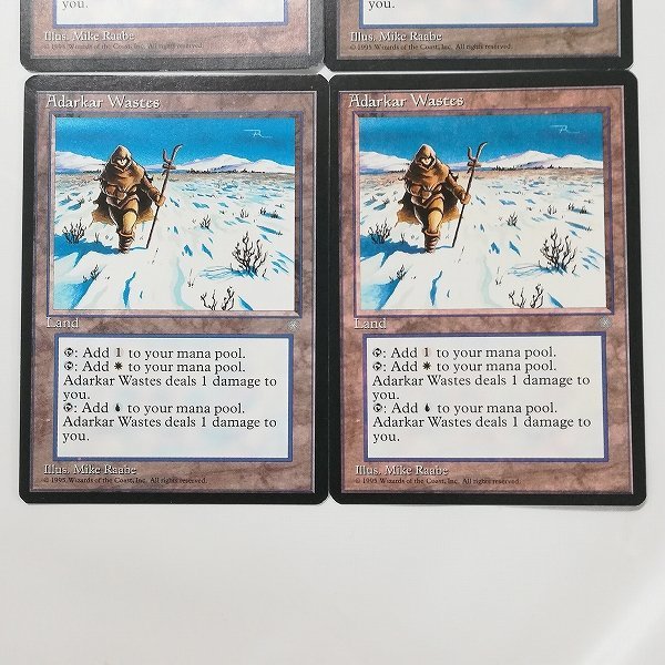 sD986o [人気] MTG アダーカー荒原 Adarkar Wastes アイスエイジ ICE 土地 R レア 英語版 計4枚_画像4