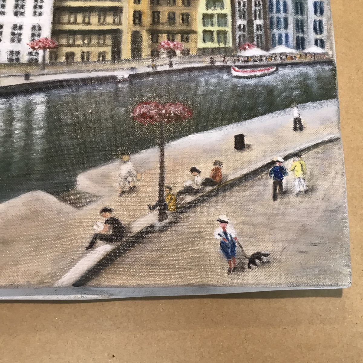 梶原しげお氏作品『ベルギー・ゲントの運河』　油彩画　_画像5