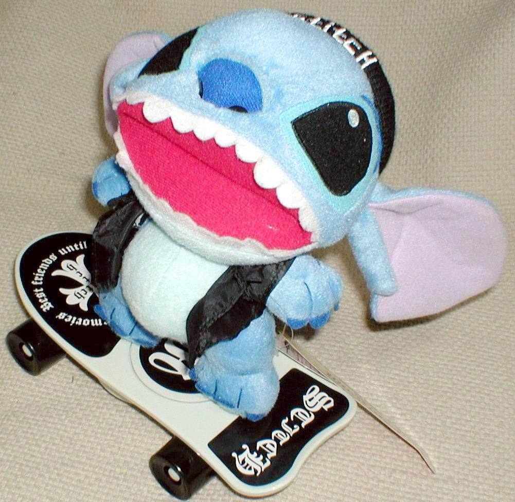 Lilo & Stitch Skateboarding 動作OK！ 高さ24cm ディズニー スティッチ オン スケートボード (L23cm×W11cm) タグ付き_画像2