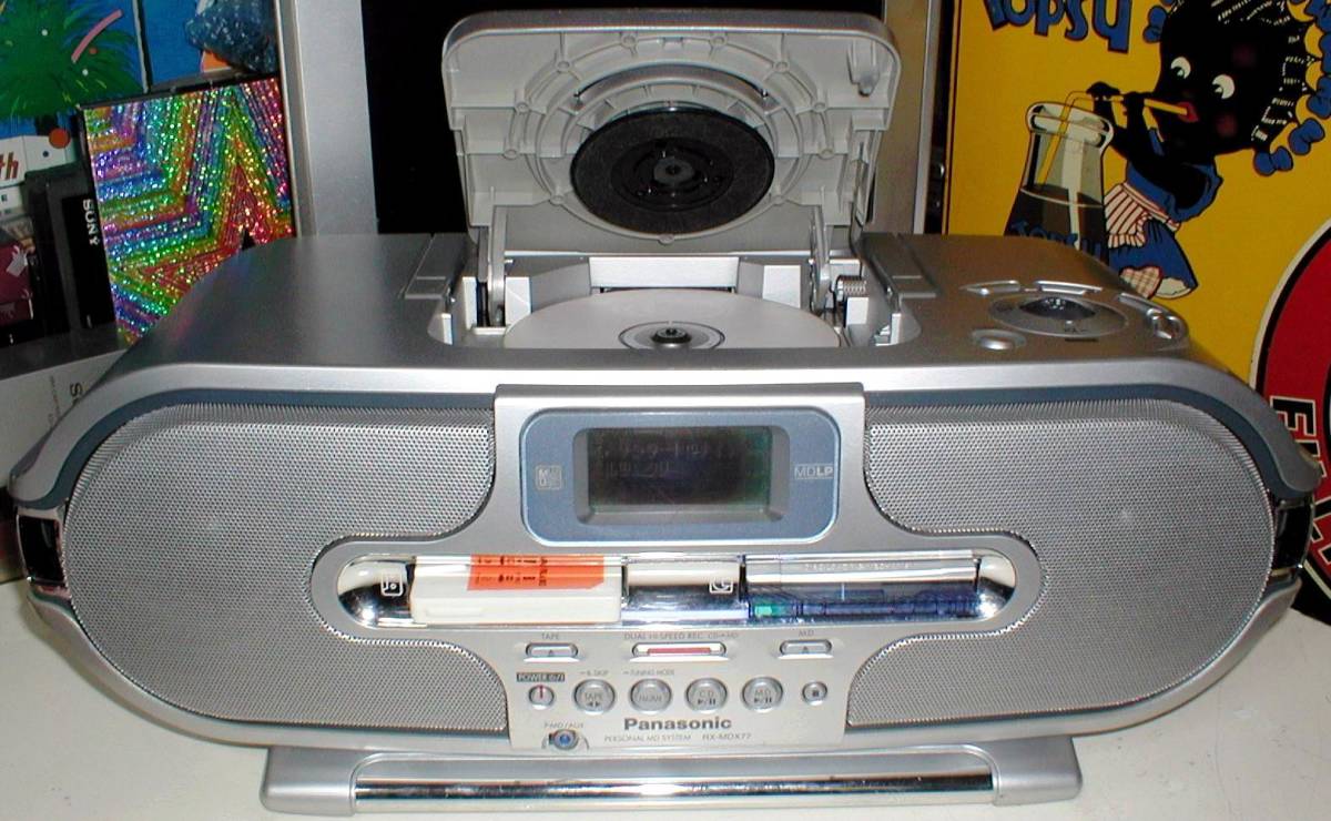 Panasonic RX-MDX77 Personal MD/CD/TAPE/AM-FM Stereo System Junk！ パーソナル MD-CD-FM/AM-カセット システム_画像1