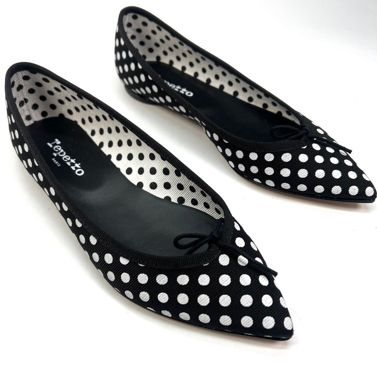reppet Repetto плоская обувь полька-дот точка рисунок 38 1/2 25cm женский poitedotu черный обувь обувь 