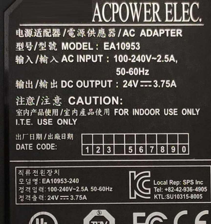 [ новый товар ] wacom/wa com для AC адаптер EDAC Power EA10953 24V 3.75A три . электрический кабель выбор возможно Bulk 