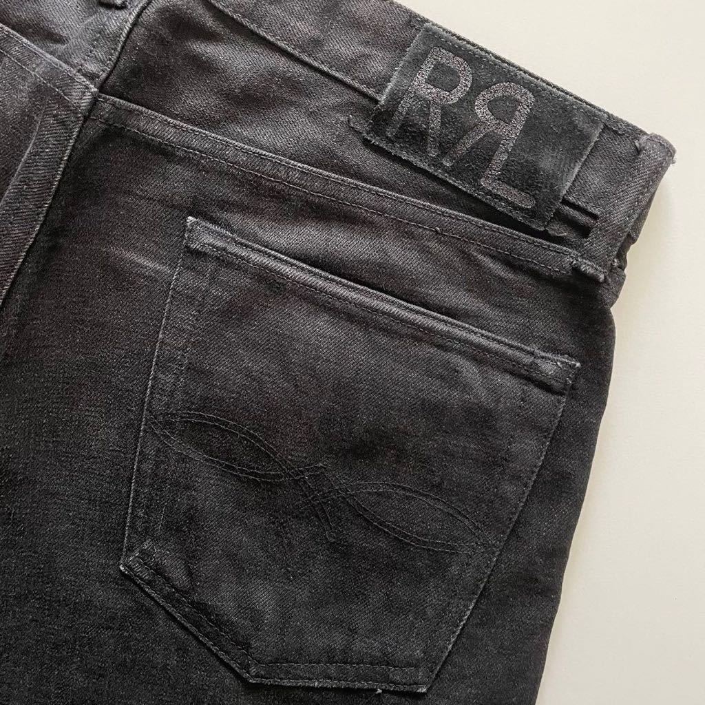 RRL “Low Straight New Black On Black” 32 ブラック 黒 デニム パンツ ローストレート Ralph Lauren ヴィンテージ_画像2