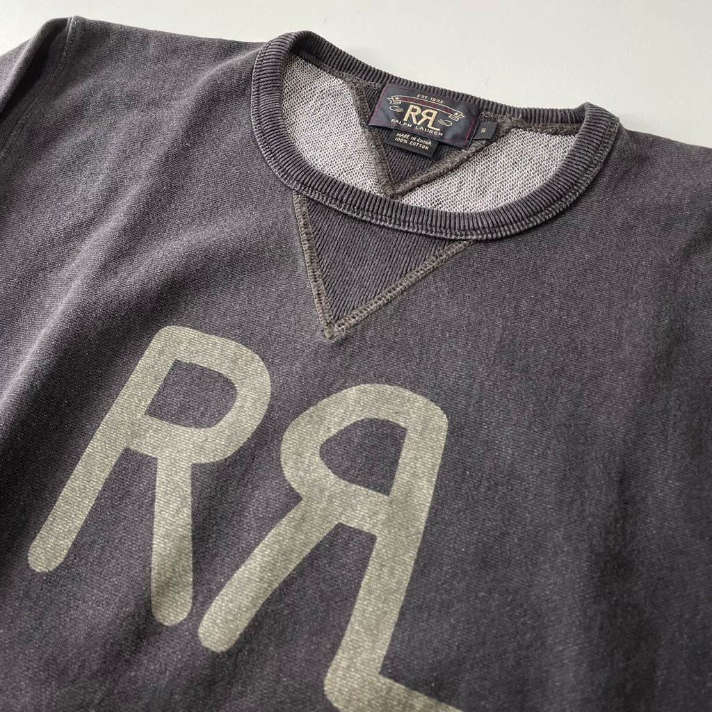 【傑作/未使用】RRL “Black Indigo Logo Sweat” S インディゴ 黒 ブラック 両V ロゴ スウェット シャツ Ralph Lauren ヴィンテージ_画像2