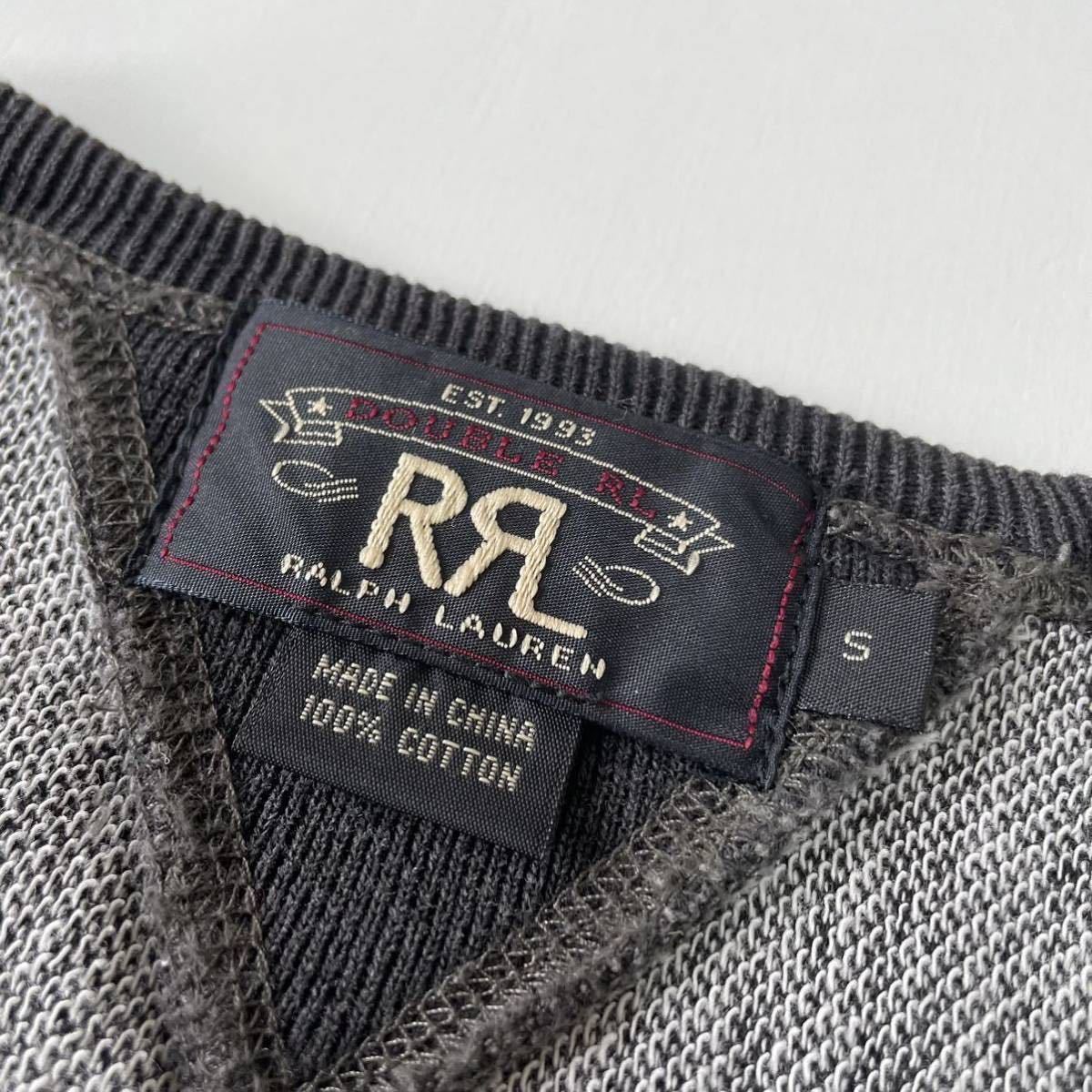 【傑作/未使用】RRL “Black Indigo Logo Sweat” S インディゴ 黒 ブラック 両V ロゴ スウェット シャツ Ralph Lauren ヴィンテージ_画像5