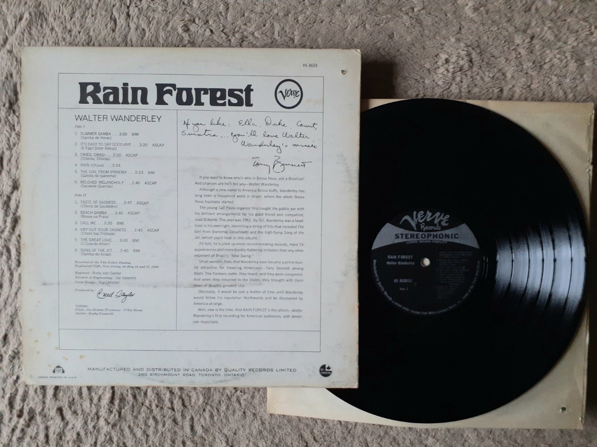 〈ブラジル/ボサノヴァ〉Walter Wanderley ワルターワンダレイ/ Rain Forest(Verve V6-8658)カナダpress1966年 stereophonicラベル RVG録音_stereophonicラベルは人気あり