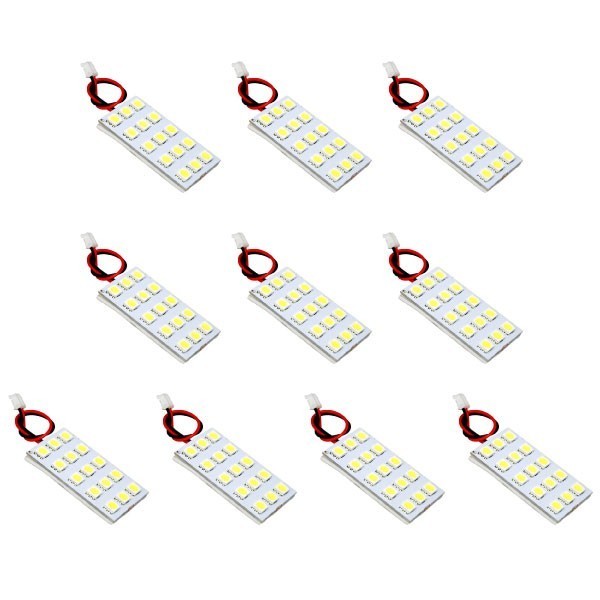 10個セット●● 24V SMD15連3×5 LED 基板 BA15s(G18/S25シングル)端子 3チップ総発光数45発 ルームランプ ホワイト 大型車_画像1