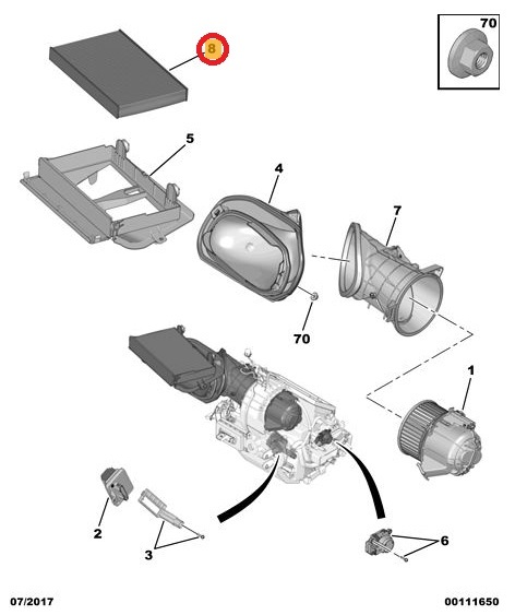 CITROEN Citroen C3e Across A8HN05 for air conditioner filter 