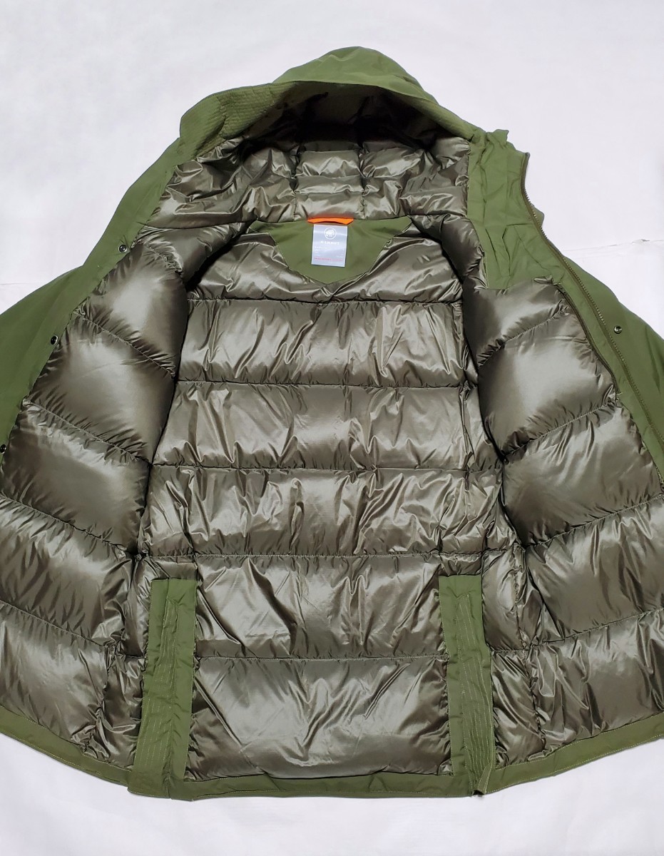 サイズ直し有り/美品/MAMMUT マムート/ZUN HS Thermo Hooded Parka AF Men/イグアナ（カーキ色）/EURO：Ｌ JAPAN：ＸＬ/ダウンジャケット_画像7