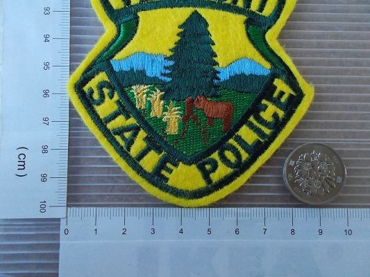 90s VERMONT STATE POLICE バーモント州 警察 ポリスPOLICEビンテージ刺繍ワッペン森シカ熊クマ/セキュリティー警備USAパッチ企業アメリカ_画像8