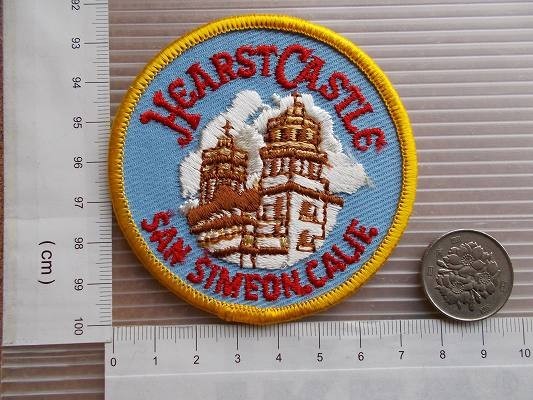 80sハースト キャッスルHEARST CASTLEカリフォルニア州サン シメオン丘ビンテージ刺繍ワッペン/イエロージャーナリズム新聞アメリカ パッチ_画像7