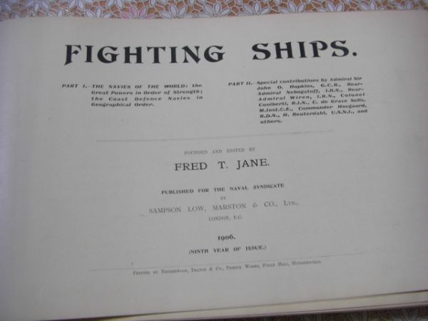 軍艦洋書 Jane's Fighting Ships 1906-07 ジェーン海軍年鑑 FRED T.JANE C26_画像5