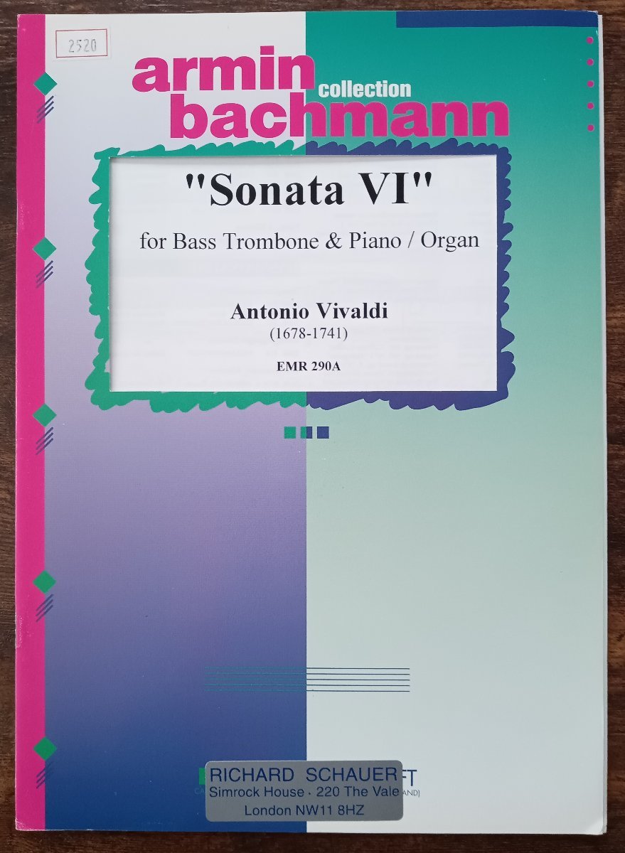  free shipping buss trombone musical score vi Val ti: sonata no. 6 number bus * trombone & piano ( organ )te.-ba